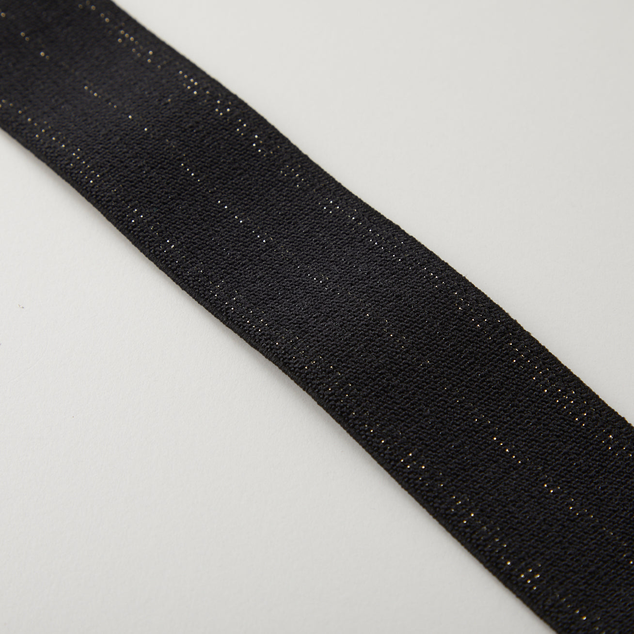 23-003-1m-ファンシーウエスト織りゴム-平ゴム-ブラック×ゴールド（１mカット商品）