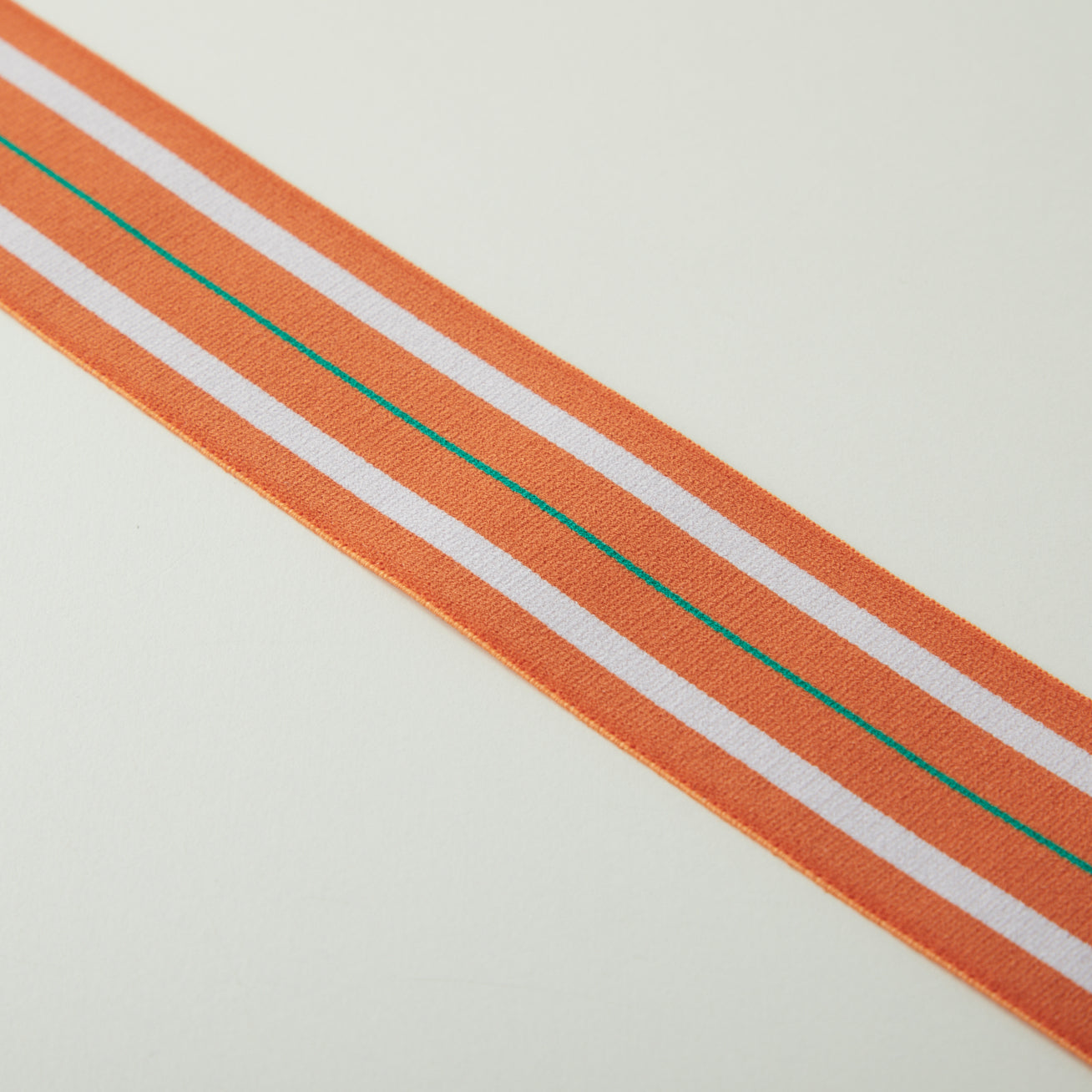 23-009-1m-ウエストマーク織りゴム-平ゴム-オレンジ（１mカット商品）×ベビーピンク