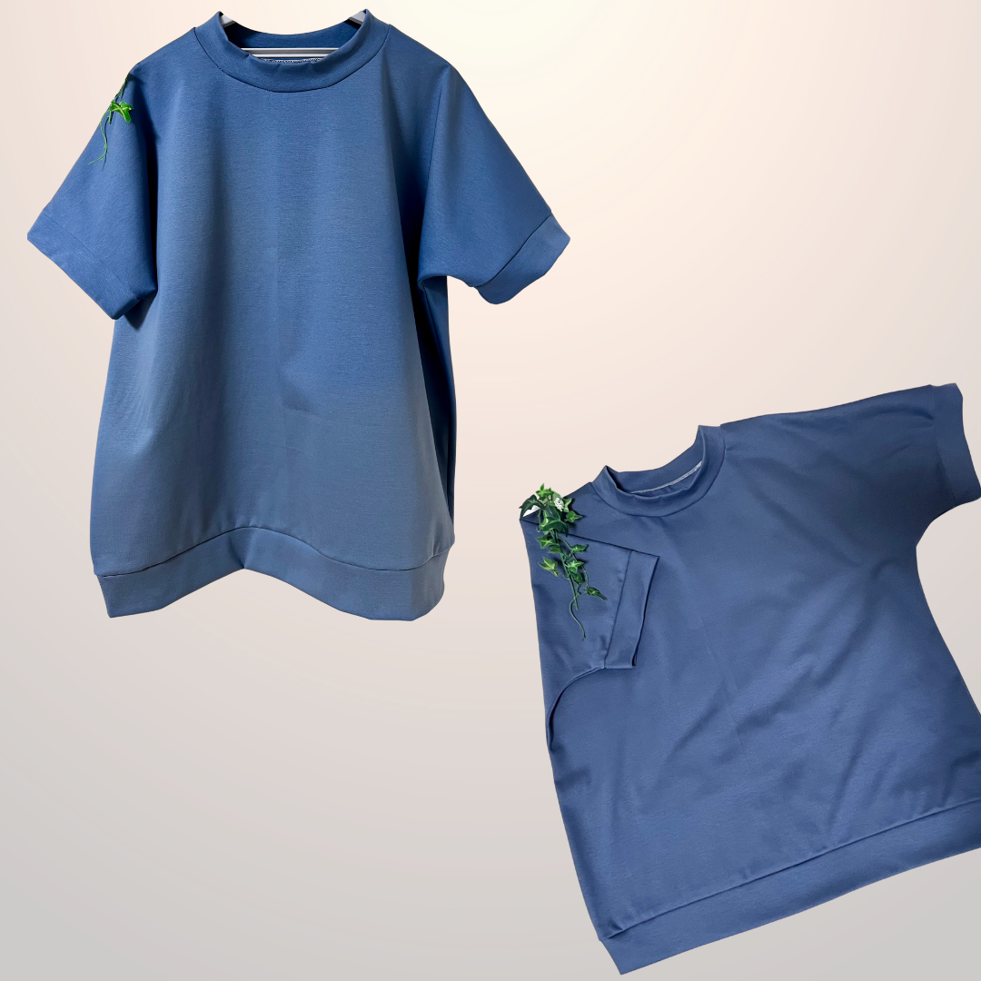 99-772 Knit fabric, Light blue, Solid, 10 (Minimum 50)×160cm