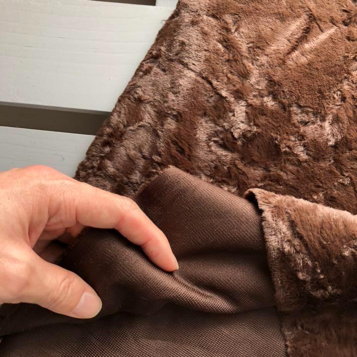 99-287 Smooth fur knit, Fur fabric, Chocolate brown, solid , 200×155 cm