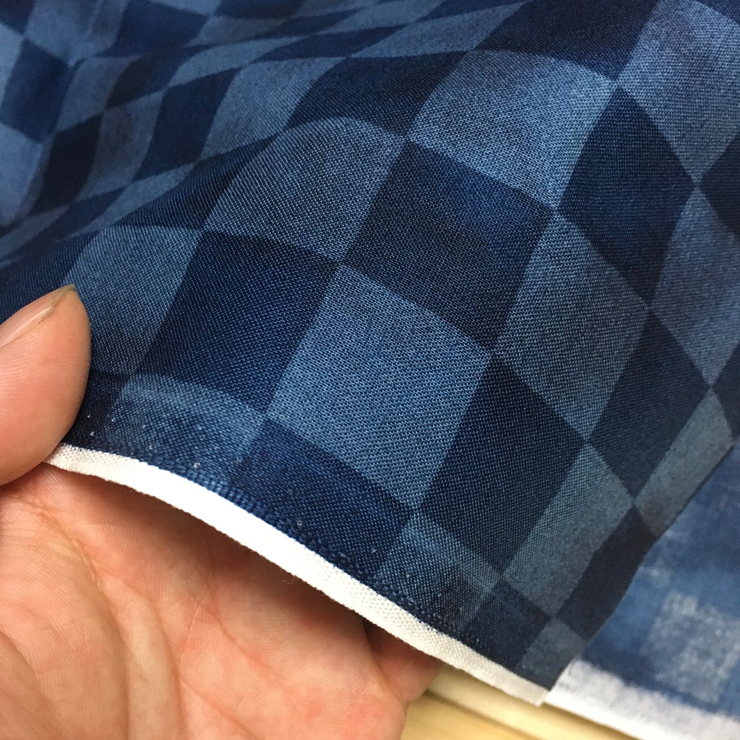 99-205 Checkered pattern, Japanese pattern, 100% Cotton, Sheeting, Navy, 2m