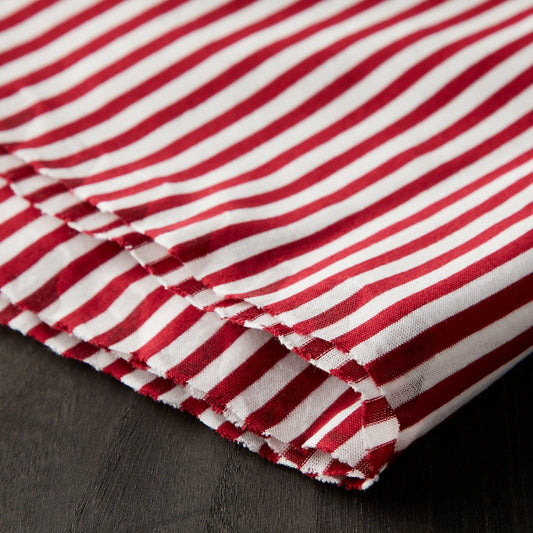 99-758 Knit fabric, White×Red, Striped, 10 (Minimum 50)×150cm