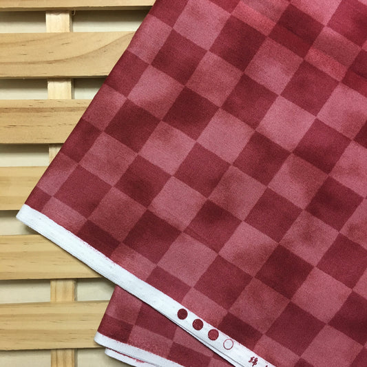 99-196 Checkered pattern, Japanese pattern, 100% Cotton, Sheeting, Red, 2m